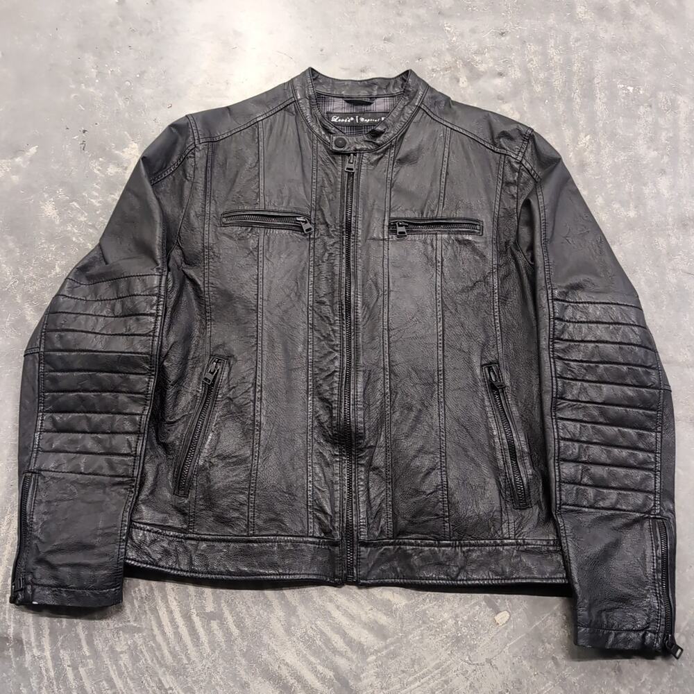 Levi's Capital E Vintage Y2K Leather Biker Moto Bomber Jacket Women's 6 Small